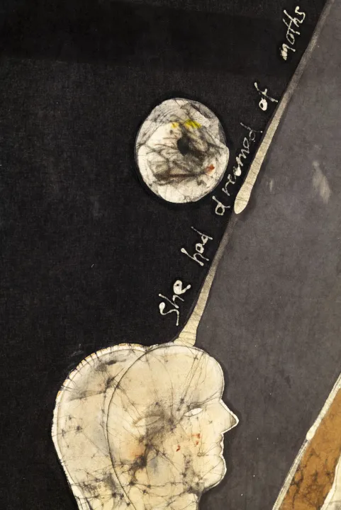 VARIOUS OTHERS – Contemporary Art Munich - Anousha Payne, Flap against the roof of my mouth, 2026, watercolour, wax, pine resin, oil pastel, chalk pastel, natural pigments and dyes on stretched cotton, 210x165cm, photo by Sebastian Kissel